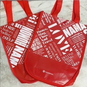 2 Red Lululemon Tote Bags